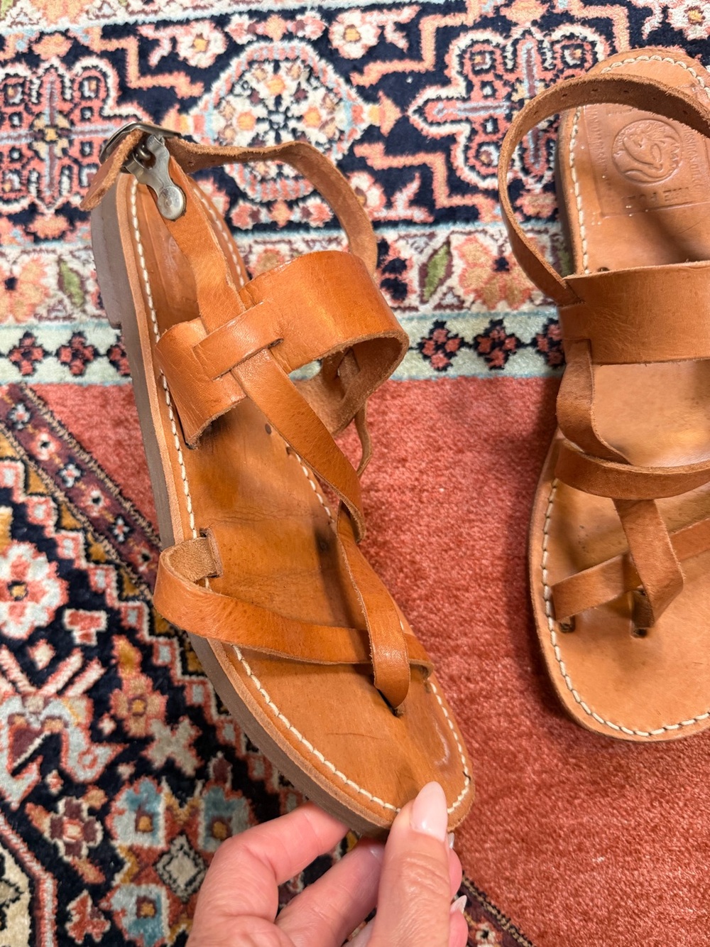Melissinos The Poet Greek Strappy Leather Sandals Size 8 - Picture 5 of 8